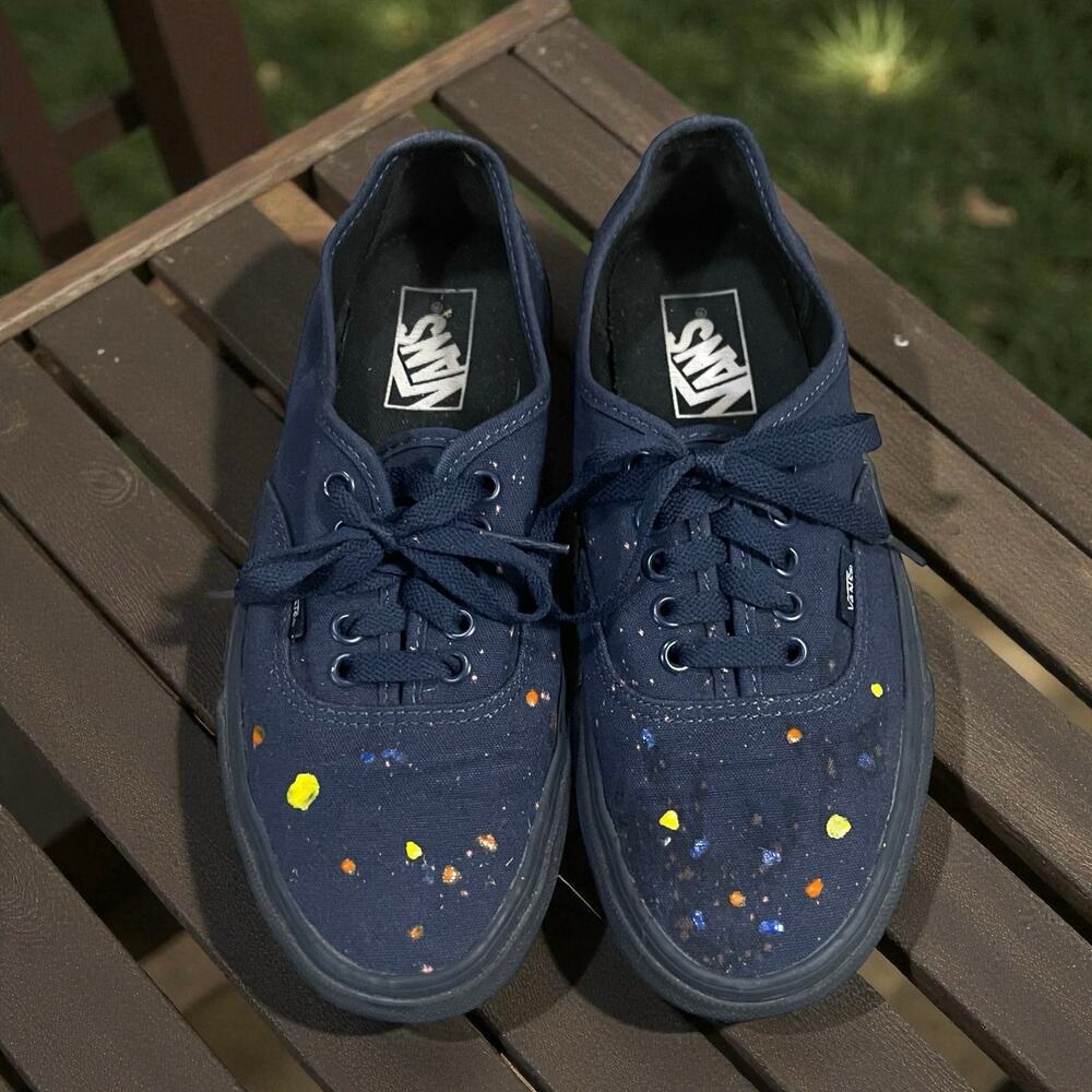 VANS Era Gold Mono Blue Canvas Sneakers Unisex Lace Up Women 8.5